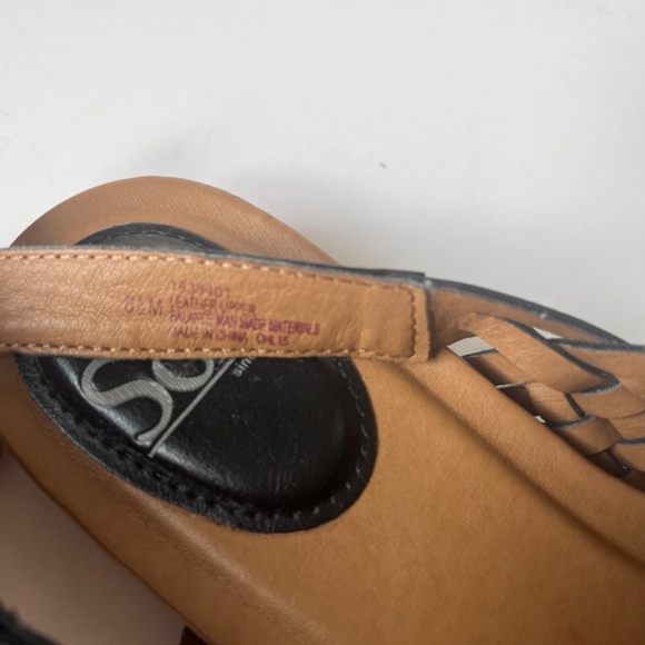 Sofft Woven Black Leather Cushioned Comfy Gladiator Casual Sandals Flats 8.5 - Picture 8 of 8